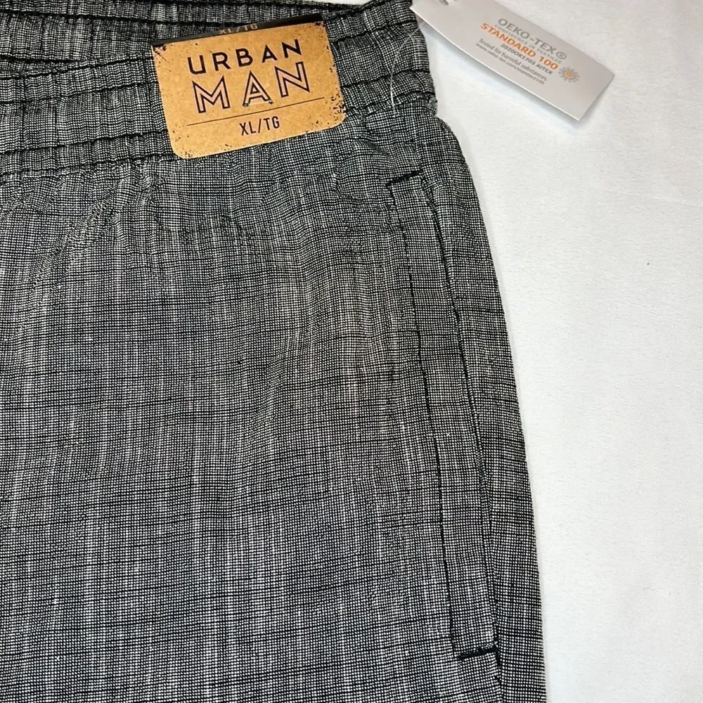 Urban Man Men’s Grey Elastic Waist Drawstring Shorts Size XL